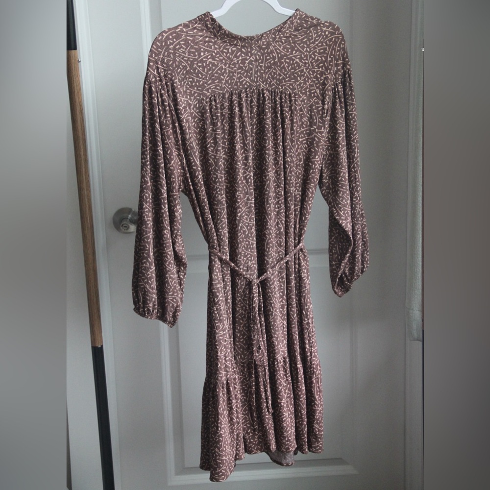 Brown Long Sleeve Dress